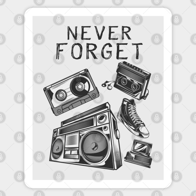 THE 80S STYLE NEVER FORGET Sticker by DopamIneArt